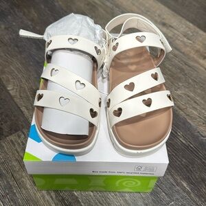 Greendog white sandals for girls